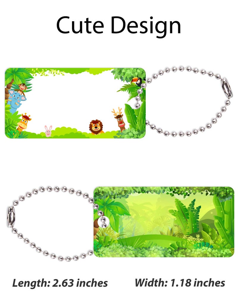 CHUBBIEE Child ID Bag Tags, Write-On Kids Name Tags for Backpack, Lunchbox & Diaper Bag, Great for Preschool & Daycare, Pack of 6 (Green Forest) - Image 2